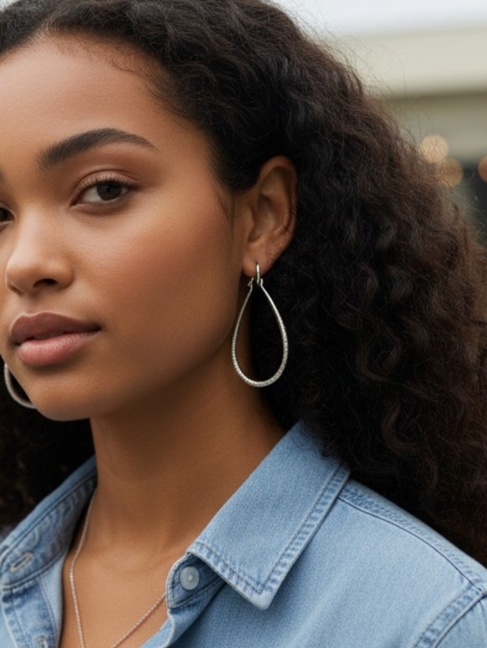 Teardrop Hoop Earrings - Elegant Women’s Earrings